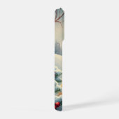 冬の服と名門私立校風の帽子を着たタビー猫 iPhoneケース (右側面)