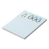 冬の服を着たペンギン ノートパッド (回転)