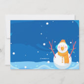 冬の服を着た誕生日招待状 招待状 (裏面)