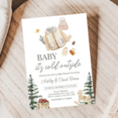 冬の服ベビーシャワー外は寒い 招待状