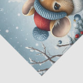 冬の服装と名門私立校風の帽子の冬にかわいいネズミ 薄葉紙 (詳細)