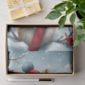 冬の服装と名門私立校風の帽子の冬にかわいいネズミ 薄葉紙 (ギフト)