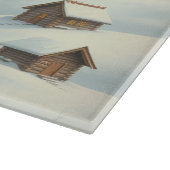 冬の服装と名門私立校風の帽子の冬の農場の牛 カッティングボード (角)