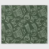 冬の服装セーターミッテンススカーフソックスラップ ラッピングペーパー (フラット)