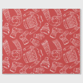 冬の服装セーターミッテンススカーフソックス ラッピングペーパー (フラット)