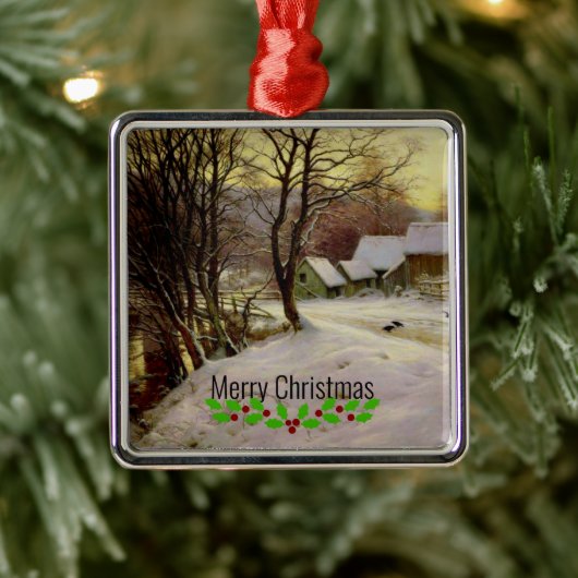 冬の朝のアート素晴らし。 メタルオーナメント (ツリー)