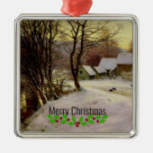 冬の朝のアート素晴らし。 メタルオーナメント (正面)