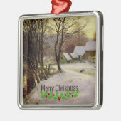 冬の朝のアート素晴らし。 メタルオーナメント (左)