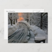 冬の朝の太陽光写真 ポストカード (正面/裏面)