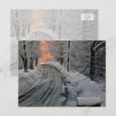 冬の朝の太陽光写真 ポストカード (正面/裏面)