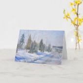 冬の朝の挨拶状 カード (黄色い花)