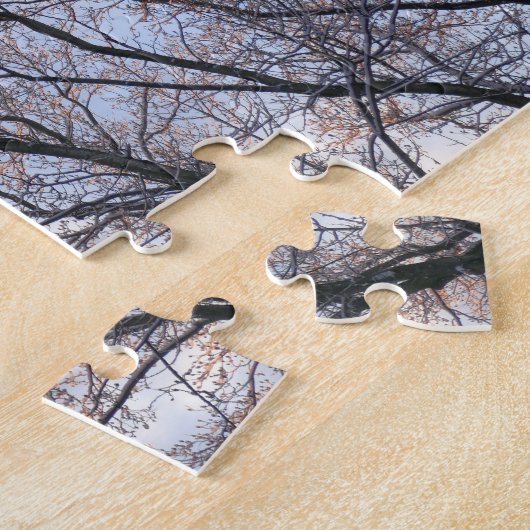 冬の朝の木を見上げる ジグソーパズル (側面)