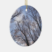 冬の朝の木を見上げる セラミックオーナメント (右)