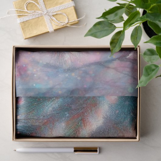 冬の朝の（鳥）ショウジョウコウカンチョウでFir Tree Decompage 薄葉紙 (ギフト)