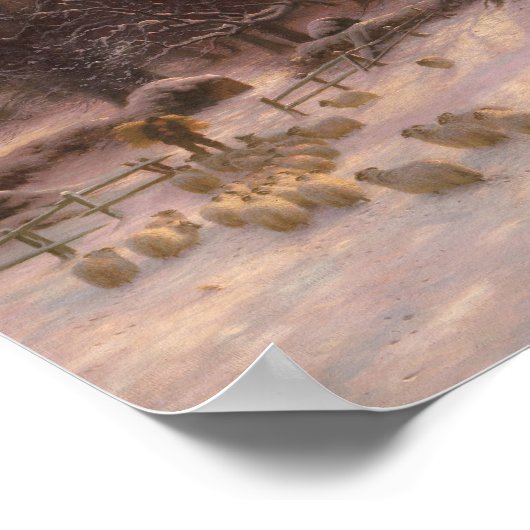 冬の朝食，ジョセフ・ファルカーソン ポスター (角)