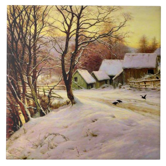 冬の朝、アール素晴らしズ絵を描。 タイル (正面)