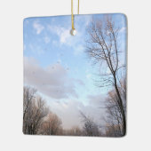 冬の朝 セラミックオーナメント (左)