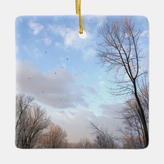 冬の朝 セラミックオーナメント (正面)