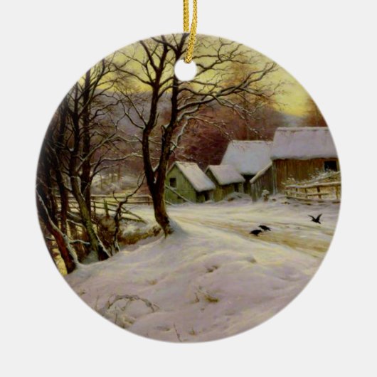 冬の朝 セラミックオーナメント (正面)