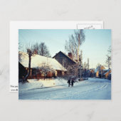冬の朝,プリエナイ,リトアニア冬 ポストカード (正面/裏面)