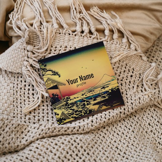 冬の朝、山富士 スクエア名刺