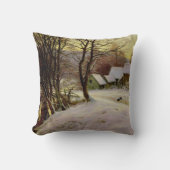 冬の朝、有名絵画な クッション (正面)