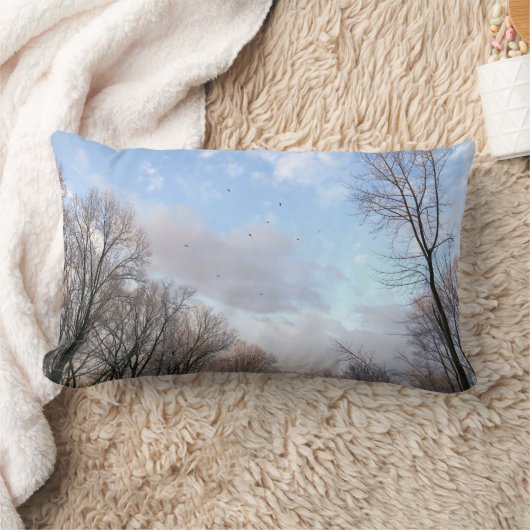 冬の朝I ランバークッション (ブランケット)
