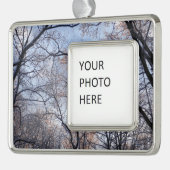 冬の朝II自然風景 シルバープレートフレームオーナメント (左)