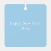 冬の木々がクリスマスを祝う メタルオーナメント (裏面)