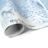 冬の木々が降り注ぐクリスマス鹿の森 ラッピングペーパー (ロールコーナー)