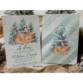 冬の木々と野生動物の赤ちゃん鹿のお披露目会への招待状 招待状