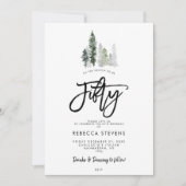 冬の木々のお祭り的な50歳の誕生日招待状 招待状 (正面)