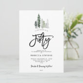 冬の木々のお祭り的な50歳の誕生日招待状 招待状 (スタンド正面)