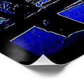 冬の木々の印象付きの日の出の風景 ポスター (コーナー)