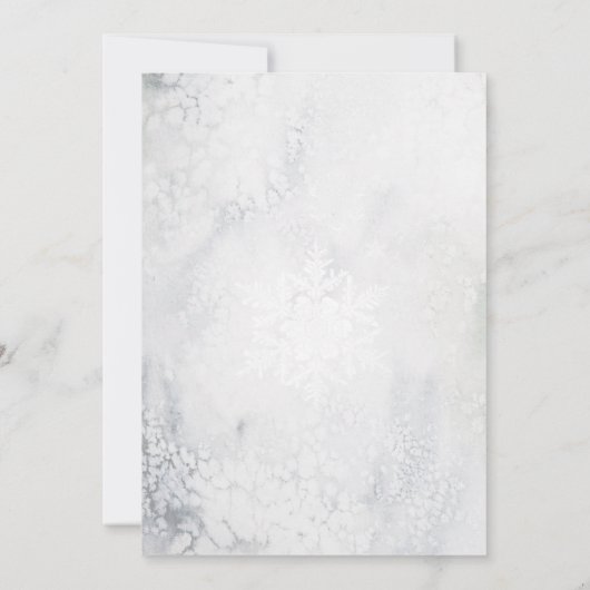 冬の木々の森の結婚式は、デートカード以外は サンキューカード (裏面)