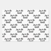 冬の木々の白黒雪の喜び世界 ラッピングペーパーシート (正面3)