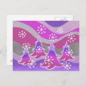 冬の木々の紫のはがき ポストカード (正面/裏面)