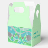 冬の木々の緑のメリークリスマスボックスに好意 フェイバーボックス (オープン)