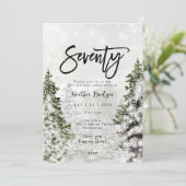 冬の木々の雪70th誕生日パーティー 招待状 (スタンド正面)