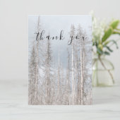 冬の木々オンブルーフラお洒落ットサンキューカード サンキューカード (スタンド正面)