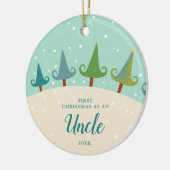 冬の木々パーソナライズされた初めてのクリスマスとして セラミックオーナメント (左)