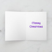 冬の木々紫色のメリークリスマスカード垂直 シーズンカード (内部)