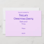 冬の木々 パープル 'パーティー' 招待状 (裏面)