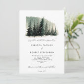 冬の木々 山 ホリデー ウェディング 招待状 (スタンド正面)