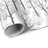 冬の木々　葉なきツリーのクリスマスパターン ラッピングペーパー (ロールコーナー)