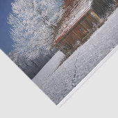 冬の木で囲まれた納屋  薄葉紙 (詳細)