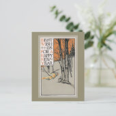 冬の木とオレンジスカイヴィンテージ新年 シーズンポストカード (スタンド正面)