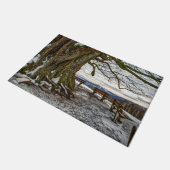 冬の木とベンチのドアマット ドアマット (アングル)