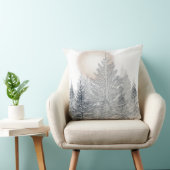 冬の木と太陽霜の降りた、白黒 クッション (椅子)