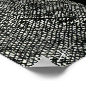 冬の木と月（白黒） ポスター (角)